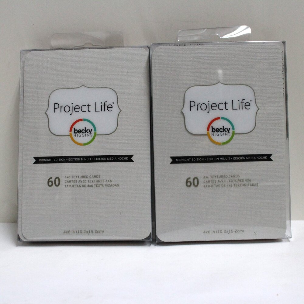 2 Packs Becky Higgins Project Life Midnight Edition 4 x 6 Textured Cards